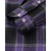 Alimens & Gentle Men’s Button Down Regular Fit Long Sleeve Plaid Flannel Casual Shirts(Purple Grey Black)