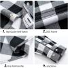 Alimens & Gentle Men’s Button Down Regular Fit Long Sleeve Plaid Flannel Casual Shirts(White/Black Plaid)