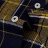 Alimens & Gentle Men’s Button Down Regular Fit Long Sleeve Plaid Flannel Casual Shirts(Yellow Navy Plaid)