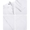 Alimens & Gentle Men’s Cotton Linen Shirts Long Sleeve Button Down Shirt Band Collar Beach Shirts(All White)
