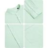 Alimens & Gentle Men’s Cotton Linen Shirts Long Sleeve Button Down Shirt Band Collar Beach Shirts(Mint)