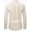 Alimens & Gentle Men’s Dress Shirt Regular Fit Stretch Stain Shield Long Sleeve Solid Business Wedding Button Down Shirts(Beige)
