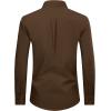 Alimens & Gentle Men’s Dress Shirt Regular Fit Stretch Stain Shield Long Sleeve Solid Business Wedding Button Down Shirts(Brown)