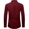 Alimens & Gentle Men’s Dress Shirt Regular Fit Stretch Stain Shield Long Sleeve Solid Business Wedding Button Down Shirts(Burgundy / Red)