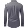 Alimens & Gentle Men’s Dress Shirt Regular Fit Stretch Stain Shield Long Sleeve Solid Business Wedding Button Down Shirts(Dark Grey)