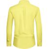 Alimens & Gentle Men’s Dress Shirt Regular Fit Stretch Stain Shield Long Sleeve Solid Business Wedding Button Down Shirts(Lemon Yellow)