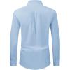 Alimens & Gentle Men’s Dress Shirt Regular Fit Stretch Stain Shield Long Sleeve Solid Business Wedding Button Down Shirts(Light Blue)