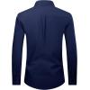 Alimens & Gentle Men’s Dress Shirt Regular Fit Stretch Stain Shield Long Sleeve Solid Business Wedding Button Down Shirts(Navy / Blue)