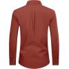 Alimens & Gentle Men’s Dress Shirt Regular Fit Stretch Stain Shield Long Sleeve Solid Business Wedding Button Down Shirts(Persimmon Red)