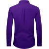 Alimens & Gentle Men’s Dress Shirt Regular Fit Stretch Stain Shield Long Sleeve Solid Business Wedding Button Down Shirts(Purple)