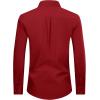 Alimens & Gentle Men’s Dress Shirt Regular Fit Stretch Stain Shield Long Sleeve Solid Business Wedding Button Down Shirts(Red)