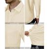 Alimens & Gentle Mens Dress Shirts 4-Way Stretch Long Sleeve Collared Casual Solid Wedding Dating Button Down Shirt(Beige)