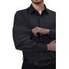 Alimens & Gentle Mens Dress Shirts 4-Way Stretch Long Sleeve Collared Casual Solid Wedding Dating Button Down Shirt(Black)