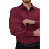 Alimens & Gentle Mens Dress Shirts 4-Way Stretch Long Sleeve Collared Casual Solid Wedding Dating Button Down Shirt(Burgundy)