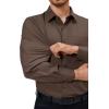 Alimens & Gentle Mens Dress Shirts 4-Way Stretch Long Sleeve Collared Casual Solid Wedding Dating Button Down Shirt(Dark Khaki)