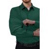 Alimens & Gentle Mens Dress Shirts 4-Way Stretch Long Sleeve Collared Casual Solid Wedding Dating Button Down Shirt(Green)