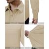 Alimens & Gentle Mens Dress Shirts 4-Way Stretch Long Sleeve Collared Casual Solid Wedding Dating Button Down Shirt(Khaki)