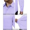 Alimens & Gentle Mens Dress Shirts 4-Way Stretch Long Sleeve Collared Casual Solid Wedding Dating Button Down Shirt(Lavender)