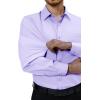 Alimens & Gentle Mens Dress Shirts 4-Way Stretch Long Sleeve Collared Casual Solid Wedding Dating Button Down Shirt(Lavender)