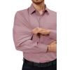 Alimens & Gentle Mens Dress Shirts 4-Way Stretch Long Sleeve Collared Casual Solid Wedding Dating Button Down Shirt(Mauve)