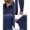 Alimens & Gentle Mens Dress Shirts 4-Way Stretch Long Sleeve Collared Casual Solid Wedding Dating Button Down Shirt(Navy Blue)