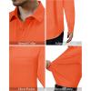 Alimens & Gentle Mens Dress Shirts 4-Way Stretch Long Sleeve Collared Casual Solid Wedding Dating Button Down Shirt(Orange)