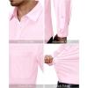 Alimens & Gentle Mens Dress Shirts 4-Way Stretch Long Sleeve Collared Casual Solid Wedding Dating Button Down Shirt(Pink)