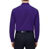 Alimens & Gentle Mens Dress Shirts 4-Way Stretch Long Sleeve Collared Casual Solid Wedding Dating Button Down Shirt(Purple)
