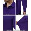 Alimens & Gentle Mens Dress Shirts 4-Way Stretch Long Sleeve Collared Casual Solid Wedding Dating Button Down Shirt(Purple)