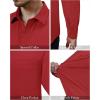 Alimens & Gentle Mens Dress Shirts 4-Way Stretch Long Sleeve Collared Casual Solid Wedding Dating Button Down Shirt(Red)