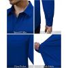 Alimens & Gentle Mens Dress Shirts 4-Way Stretch Long Sleeve Collared Casual Solid Wedding Dating Button Down Shirt(Royal Blue)