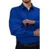 Alimens & Gentle Mens Dress Shirts 4-Way Stretch Long Sleeve Collared Casual Solid Wedding Dating Button Down Shirt(Royal Blue)