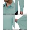 Alimens & Gentle Mens Dress Shirts 4-Way Stretch Long Sleeve Collared Casual Solid Wedding Dating Button Down Shirt(Sage Green)
