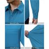 Alimens & Gentle Mens Dress Shirts 4-Way Stretch Long Sleeve Collared Casual Solid Wedding Dating Button Down Shirt(Teal)