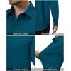 Alimens & Gentle Mens Dress Shirts 4-Way Stretch Long Sleeve Collared Casual Solid Wedding Dating Button Down Shirt(Turquoise)