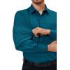 Alimens & Gentle Mens Dress Shirts 4-Way Stretch Long Sleeve Collared Casual Solid Wedding Dating Button Down Shirt(Turquoise)