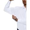 Alimens & Gentle Mens Dress Shirts 4-Way Stretch Long Sleeve Collared Casual Solid Wedding Dating Button Down Shirt(White)