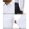 Alimens & Gentle Mens Dress Shirts 4-Way Stretch Long Sleeve Collared Casual Solid Wedding Dating Button Down Shirt(White)