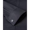 Alimens & Gentle Men’s Dress Shirts French Cuff Long Sleeve Regular Fit Formal Tuxedo Cufflinks Shirt(Black)