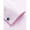 Alimens & Gentle Men’s Dress Shirts French Cuff Long Sleeve Regular Fit Formal Tuxedo Cufflinks Shirt(Twilled Pink)