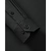Alimens & Gentle Men’s Dress Shirts Long Sleeve Stretch Wrinkle Free Business Casual Button Down Shirt(Black)