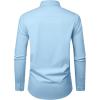 Alimens & Gentle Men’s Dress Shirts Long Sleeve Stretch Wrinkle Free Business Casual Button Down Shirt(Blue)