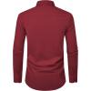 Alimens & Gentle Men’s Dress Shirts Long Sleeve Stretch Wrinkle Free Business Casual Button Down Shirt(Burgundy)