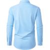 Alimens & Gentle Mens Dress Shirts Long Sleeve Wrinkle Free Stretch Business Casual Button Down Shirts(Blue)