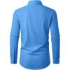 Alimens & Gentle Mens Dress Shirts Long Sleeve Wrinkle Free Stretch Business Casual Button Down Shirts(Classic Blue)