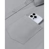 Alimens & Gentle Mens Dress Shirts Long Sleeve Wrinkle Free Stretch Business Casual Button Down Shirts(Grey)