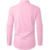 Alimens & Gentle Mens Dress Shirts Long Sleeve Wrinkle Free Stretch Business Casual Button Down Shirts(Pink)
