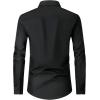 Alimens & Gentle Men’s Dress Shirts Long Sleeve Wrinkle Free Stretch Business Casual Wedding Button Down Shirt(Black)