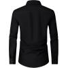 Alimens & Gentle Men’s Dress Shirts Long Sleeve Wrinkle Free Stretch Business Casual Wedding Button Down Shirt(Black)