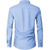 Alimens & Gentle Men’s Dress Shirts Long Sleeve Wrinkle Free Stretch Business Casual Wedding Button Down Shirt(Blue)